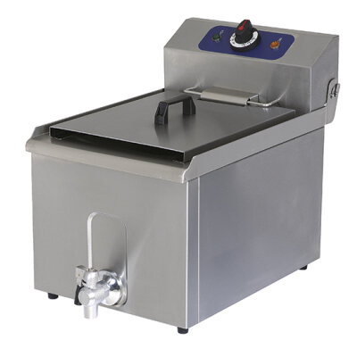 Elektro-Fritteuse mit Ablasshahn, Tischmodell, Ölfassungsvermögen 8 Liter 3 kW 230V