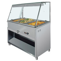 Bain-Marie Theke 1,5m mit gerader Frontverglasung
