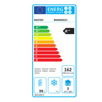 Unterbaukühlschrank in Edelstahl, 200 Liter,...