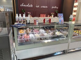 Eiscreme Display CLASSIC mit 12 Trays, weißem Glas...