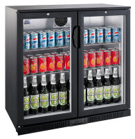 Barkühlschrank mit Klapptüren schwarz 208 Liter...