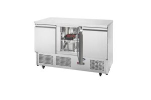 3-Türiger Kühltisch Edelstahl 380 Liter