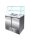 2-türige Saladette mit eckigem Glasaufsatz Edelstahl 300 Liter