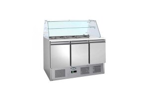 3-türige Saladette mit eckigem Glasaufsatz bis zu 4...