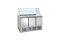 3-türige Saladette mit eckigem Glasaufsatz bis zu 4 x GN1/1 380 Liter