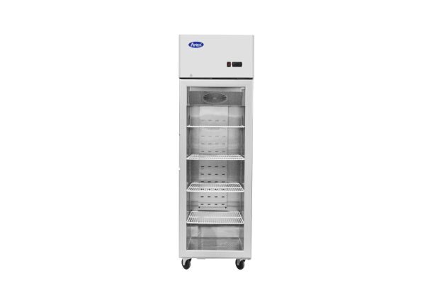 1-türiger Glastürkühlschrank Edelstahl 410L