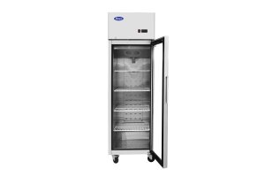 1-türiger Glastürkühlschrank Edelstahl 410L