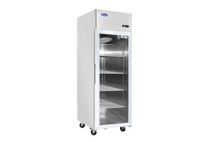 1-türiger Glastürkühlschrank Edelstahl 410L