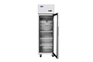 1-türiger Glastürtiefkühlschrank Edelstahl...