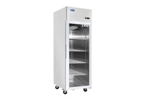1-türiger Glastürtiefkühlschrank Edelstahl...