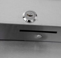 1-türiger Glastürtiefkühlschrank Edelstahl 410L