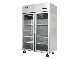 2-türiger Glastürkühlschrank Edelstahl...