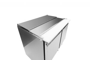 2-türige Saladette mit Schiebedeckel Edelstahl 300L