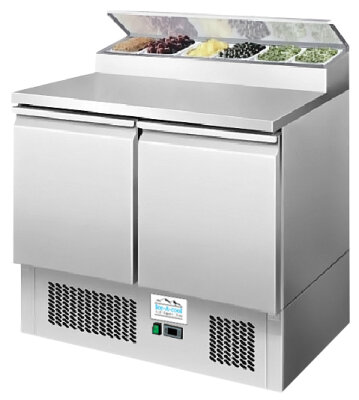 Belegstation 2-türig mit Schiebedeckel Edelstahl 300 Liter