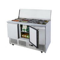 Saladette 3-türig mit Schiebedeckel Edelstahl 380L