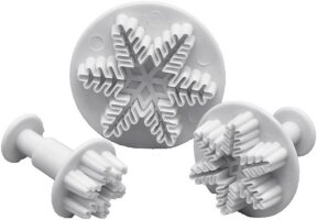 Ausstechformen mit Auswerfer 3 - teilig Motiv Schneeflocken