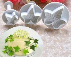 Ausstechformen mit Auswerfer SET Motiv Efeu-Blätter