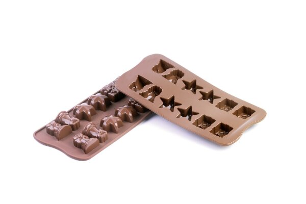 Silikon Schokoladen-Form Pralinenform XMas Weihnachten 2x6 SCHNEIDER 115404