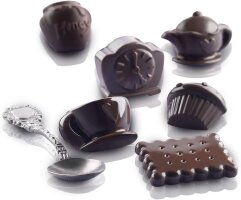 Silikon Motivbackform Schokoladenform Pralinenform TEA...