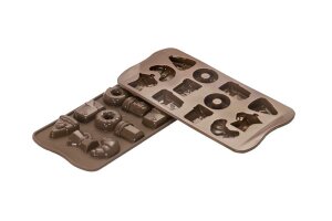 Silikon Schokoladen-Form Pralinenform Good Morning 4x3...