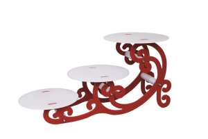 Tortenständer "Treppe" 3-teilig, rot