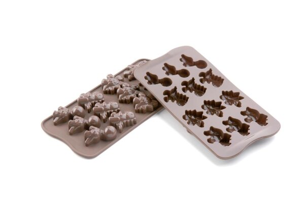 Schokoladen-Form aus Silikon Dinosaurier 40 x 33 mm Höhe: 16 mm