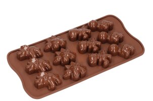 Silikon Schokoladen-Form Dinosaurier 12x Lebensmittelecht...