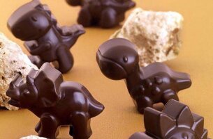 Silikon Schokoladen-Form Dinosaurier 12x Lebensmittelecht...