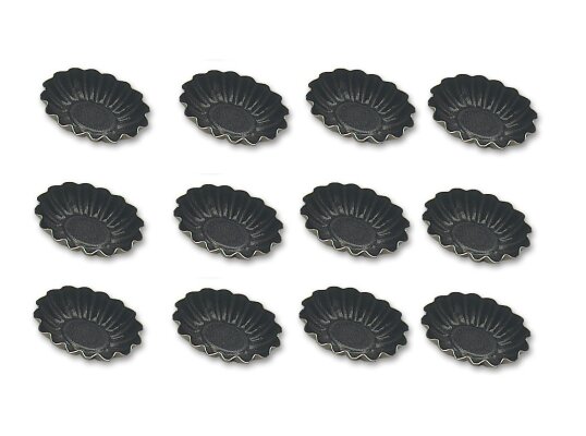 Backform für Petit Fours Desserts Mini-Kuchen/Quiches Oval gewellt °45mm