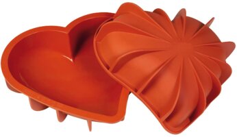 Backform Kuchenform Dessertform Silikon Herz 3D Effekt 1,1L mit Antihaftwirkung