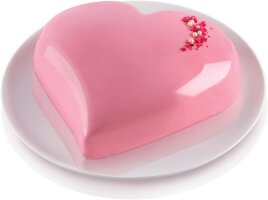 Backform Kuchenform Dessertform Silikon Herz 3D Effekt 1,1L mit Antihaftwirkung