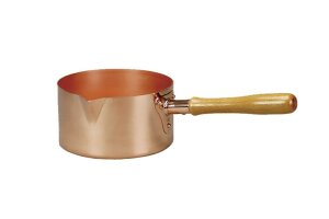 Zuckertopf Kasserolle Stieltopf mit Holzgriff Kupfer...