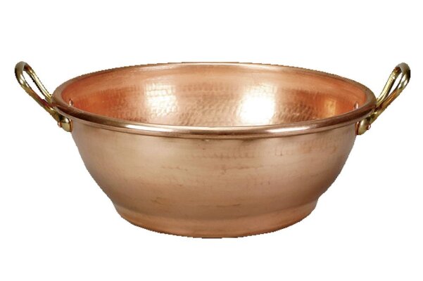 Kupfer-Sirupschüssel mit Griffen Ø 400 mm  16,7 Liter