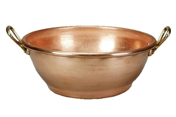 Sirup Schüssel Honigtopf aus Kupfer mit 2 Griffen °40cm 16L SCHNEIDER