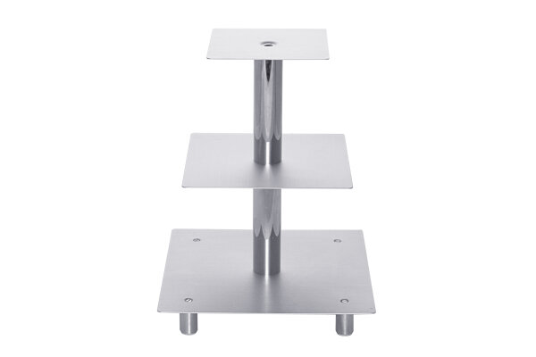 Etagen-Tortenständer 3-tlg silber quadratisch