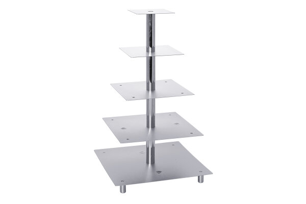 Etagen-Tortenständer 5-tlg silber quadratisch