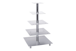 Etagen-Tortenständer 5-tlg silber quadratisch