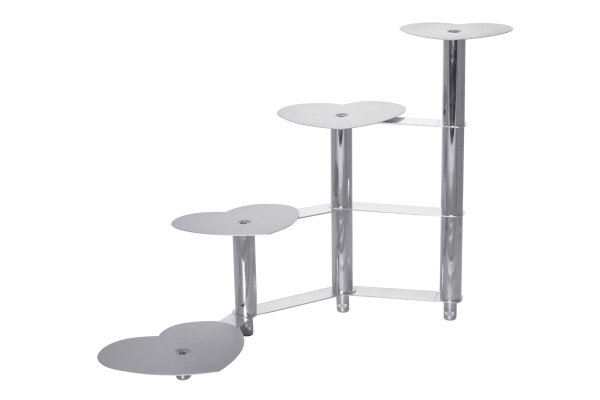 Etagen-Tortenständer 4-tlg silber herzförmig