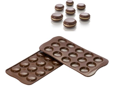 Schokoladenform Pralinenform Backform Silikon MACARONS 3x5=15 Mulden a 49ml