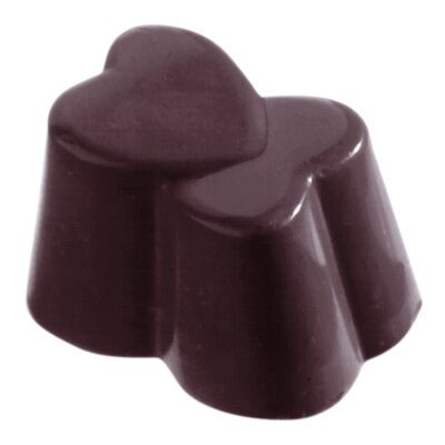 Schokoladenform Pralinenform Doppelherz Layout 3x9=27 Mulden CHOCOLATE WORLD