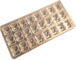 Schokoladenform Pralinenform Doppelherz Layout 3x9=27 Mulden CHOCOLATE WORLD