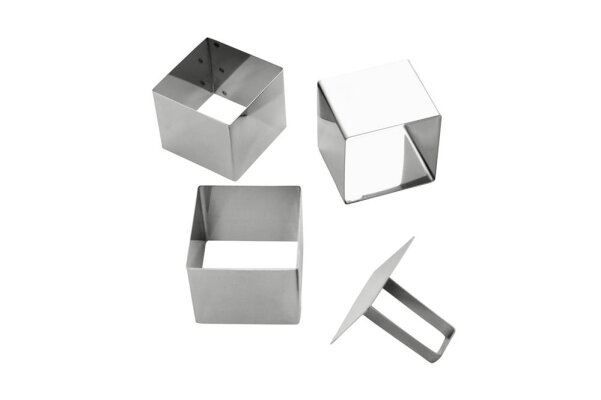 Schaumspeiseringe-Set / Quadrat Edelstahl