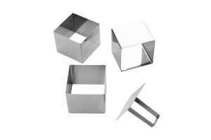 Schaumspeiseringe-Set / Quadrat Edelstahl