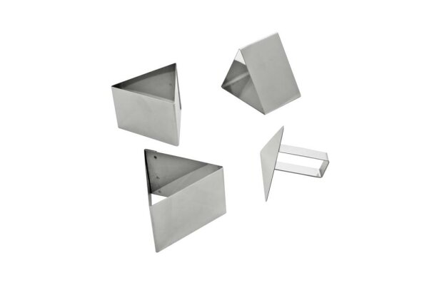 Schaumspeisering Dessertform Mousse-Ring Schaumgebäckring 4er Set Dreieck 65x65mm
