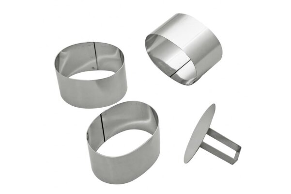 Schaumspeiseringe-Set / Oval Edelstahl