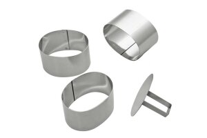 Schaumspeiseringe-Set / Oval Edelstahl