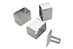 Schaumspeiseringe-Set / Rechteck abger. Edelstahl
