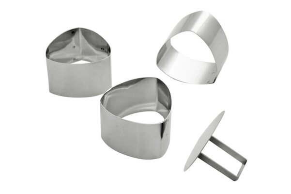 Schaumspeiseringe-Set / Dreieck abger. Edesltahl