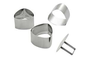 Schaumspeiseringe-Set / Dreieck abger. Edesltahl