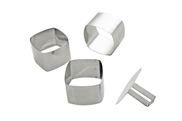 Schaumspeiseringe-Set Dessertform Quadratisch Edelstahl 4-tlg. Höhe 65mm SCHNEIDER